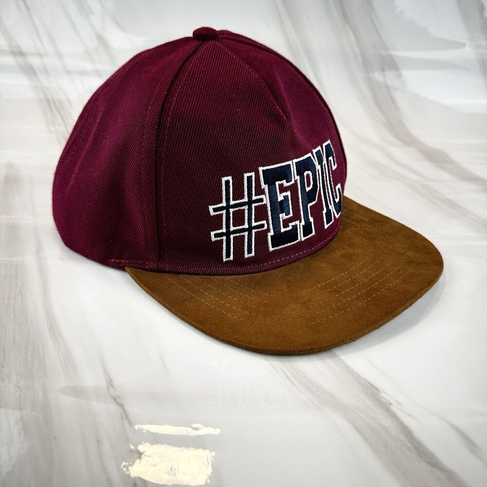 The Children's Place #Epic Snapback Ball Cap Burgundy Brown Suede Bill L/XL 8+